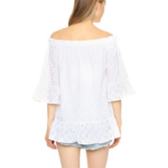 PAMELONE White Eyelet Off-The-Shoulder Summer Tunic - XS - Picture 3 of 9